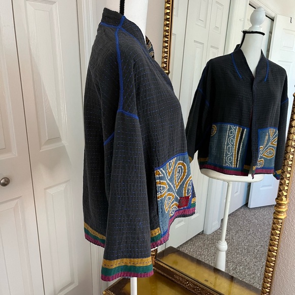 Mieko Vintage Cotton Kantha Reversible Jacket. Artwear at its Finest! Size 1/Sm - Picture 8 of 10